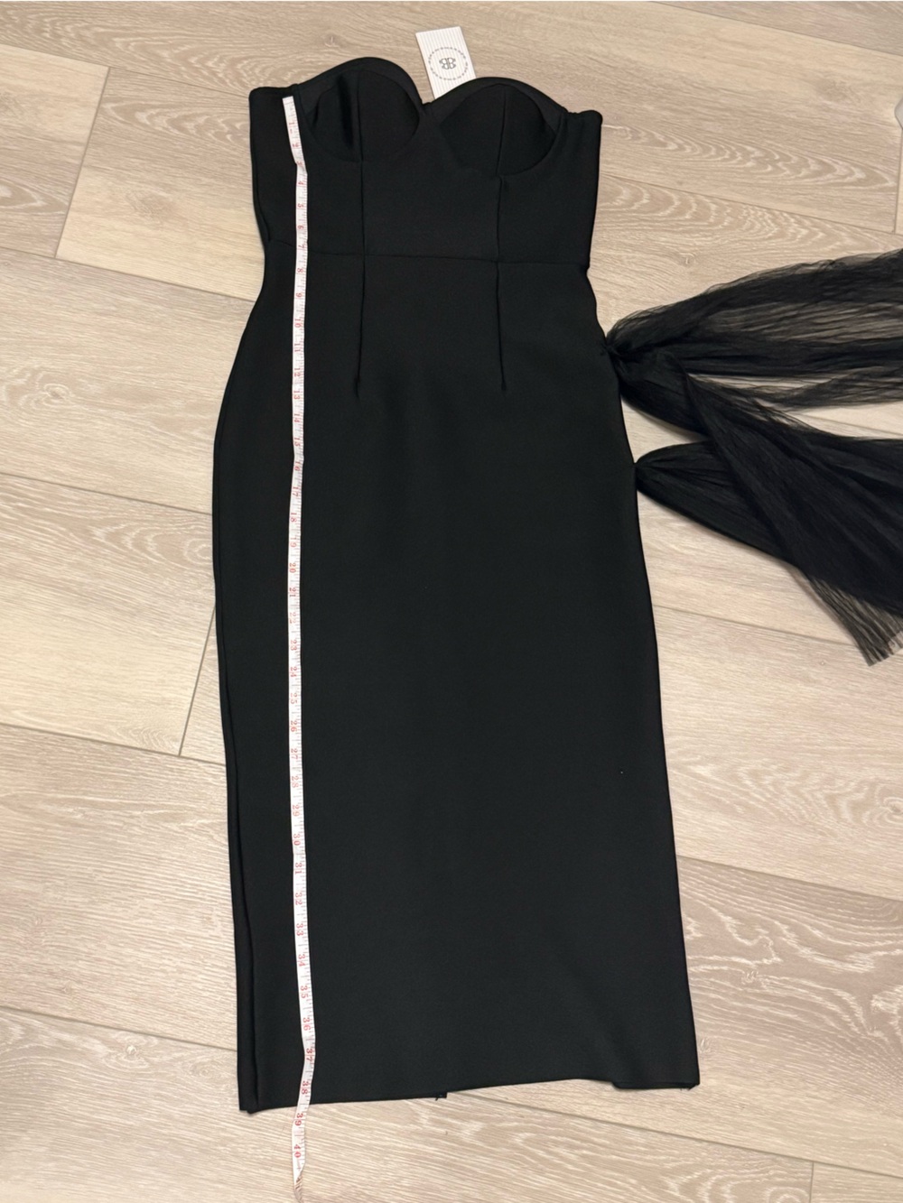 Bella Barnett Classic Strapless Black Midi Dress NWT - Picture 10 of 11